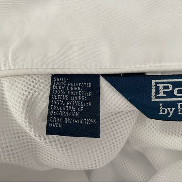 Vintage Polo Ralph Lauren White Quarter Zip Jacket Windbreaker size large - Picture 11 of 11